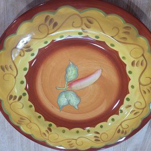 Laurie Gates 9 3/4" Salad Luncheon Plate Santa Fe Brown & Gold EUC